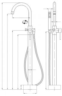 Напольный смеситель для ванны Boch Mann Braies хром BM7772