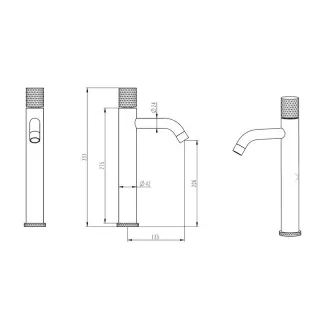 Смеситель для раковины Boheme Stick Touch 122-BB.2 чёрный матовый