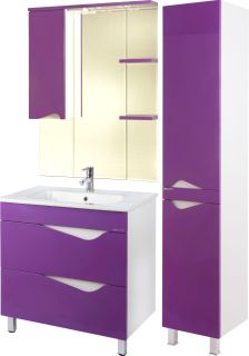 Зеркало-шкаф с подсветкой Bellezza Эйфория 80см левый фиолетовый 00000005417