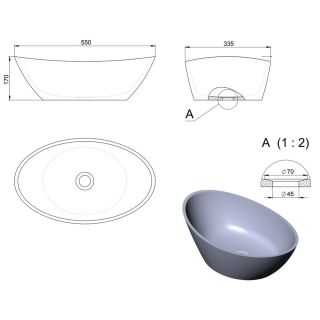 Раковина Holbi Europe 55см белый/цветной матовый 1.02.005.11.2