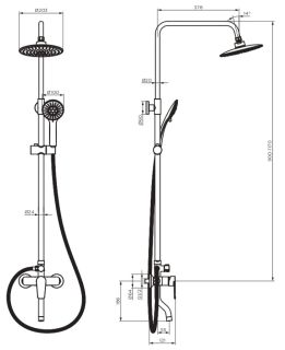 Душевая стойка Dorff Prime хром D0740900