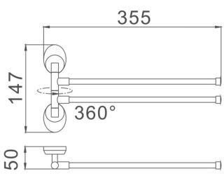 Полотенцедержатель Haiba HB1612 35см хром