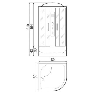 Душевая кабина RIVER NARA Б/К 80/43 МТ