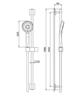 Душевой гарнитур Kerama Marazzi Futura 851KM.21.018 хром