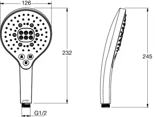 Душевая лейка Jacob Delafon Metro Signature E24717-BL чёрный матовый