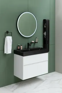 Полка Aquanet Магнум 326457 100 см чёрный матовый