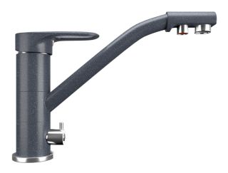 Смеситель для кухни Ulgran Classic U-010-343 с дополнительным краном для питьевой воды антрацит