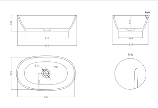 Накладная раковина Salini Sofia S-Sense 1101106GRF 56см RAL полностью