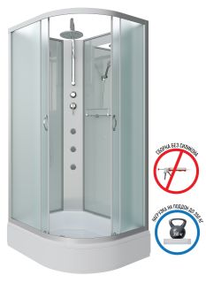 Душевая кабина Niagara NG-33094-14LBKTG с гидромассажем 100x90см серебро/матовое