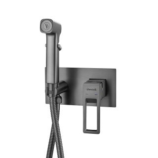 Гигиенический душ со смесителем Shevanik S6805T оружейная сталь