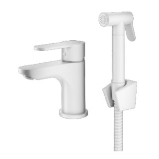 Смеситель для раковины с гигиеническим душем Prohanss P64.12.08 белый