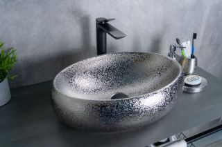 Раковина Gid 9030s 52235 накладная хром 48x34x15