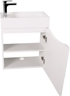 Подвесная тумба под раковину Art&Max Liberty 50см правая белый глянцевый Liberty-500-1D-SO-BL-R