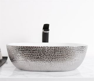 Раковина CeramaLux  D1301H021 бело-серая 42 см