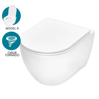 Унитаз подвесной TECEspring R 9700998 безободковый с сиденьем смыв торнадо белый