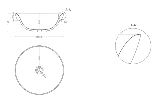 Полувстраиваемая раковина Salini Marea 03 S-Stone 1802203MRF 42см RAL полностью