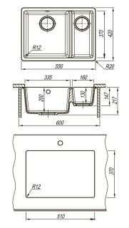 Кухонная мойка Lemark Sinara 550.2-U 9910084 шампань