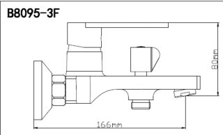 Смеситель для ванны с душем BOOU B8095-3F хром
