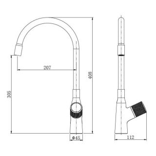 Смеситель для кухни Kohr FLY 1LN020201CPE-0000A красный/хром