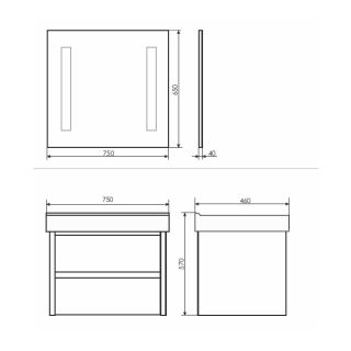 Comforty Тумба-умывальник "Дублин-75" белый глянец с раковиной Comforty 8057