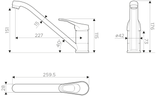 Смеситель для кухни Omoikiri Kado-PA