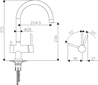 Смеситель для кухни Omoikiri Yamada-C
