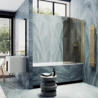 Шторка на ванну MaybahGlass MGV-625-3 80см золото