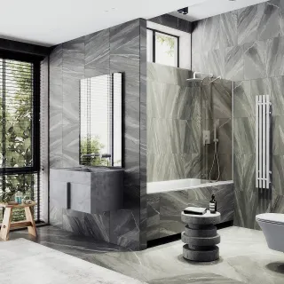 Шторка на ванну MaybahGlass MGV-66-1у 40см белый