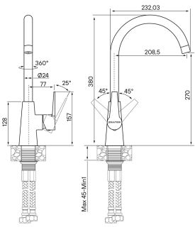 Смеситель для кухни Paulmark Holstein Ho212065-428 шампань