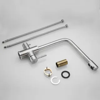 Смеситель для кухни Shevanik S868B с подключением фильтра сатин