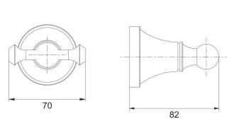 Крючок для ванной комнаты двойной Rose RG1921T пепельный