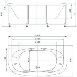 Акриловая ванна АКВАТЕК Мелисса 180x95 см без гидромассажа