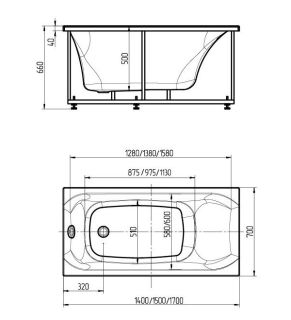 Акриловая ванна Aquatek Альфа ALF150-0000031 150х70 см без фронтального экрана сборно-разборный сварной каркас