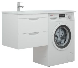 Тумба под раковину для стиральной машины Corozo Алиот 120 белый SD-00000603