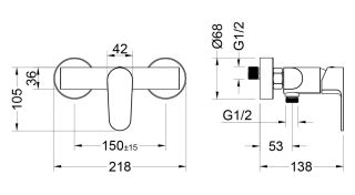 Комплект для душа Aquatek Оберон AQ1232CR хром