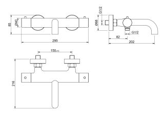 Термостатический смеситель для ванны Aquatek Европа AQ1343BG шлифованное золото