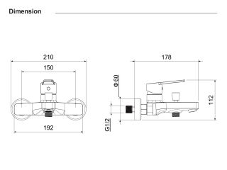 Смеситель для ванны Aquatek Лугано AQ1740CR хром