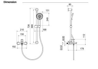 Смеситель для ванны с душевым набором Aquatek Лугано AQ1748BGM оружейная сталь