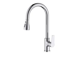 Смеситель для кухни Aquatek Лугано AQ1784CR с вытяжным изливом хром