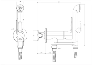 Гигиенический душ со смесителем Aquatek Альфа AQ1919BGM оружейная сталь