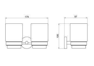 Стакан с держателем двойной Aquatek Бетта AQ4617BGM шлифованный чёрный хром