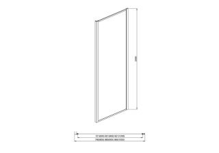 Неподвижная душевая стенка для комбинации с дверью Aquatek AQ ARI WA 09020GM 90 см оружейная сталь