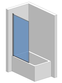 Шторка на ванну AQUAme AQM2859-L левая 80см чёрный матовый