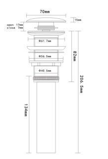 Донный клапан для раковины AQUAme AQM7001-0 без перелива хром