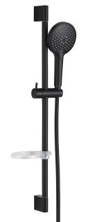 Душевой гарнитур AQUAme AQM8101MB с мыльницей чёрный матовый