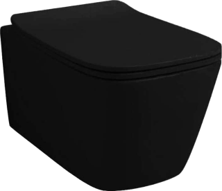 ARTCERAM (A16) Унитаз подвесной 360 х 520 мм, Rimless, с креплениями, чёрный матовый,