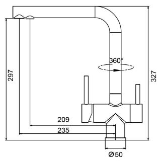 Смеситель для кухни Splenka S70.61.03 с подключением фильтра золотой сатин