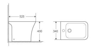Биде напольное Azario FRETTA AZ-1215C Размер 525х340х400 мм
