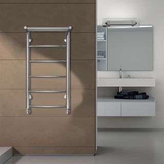 Полотенцесушитель водяной AZARIO VERONA AZ04148P  400/800 с полкой, 5 секций, нижнее/диагональное подключение, 1/2, хром