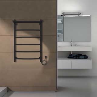 Полотенцесушитель электрический AZARIO VERONA AZ04858PB 500/800 5 секций, с полкой, тен справа, черный